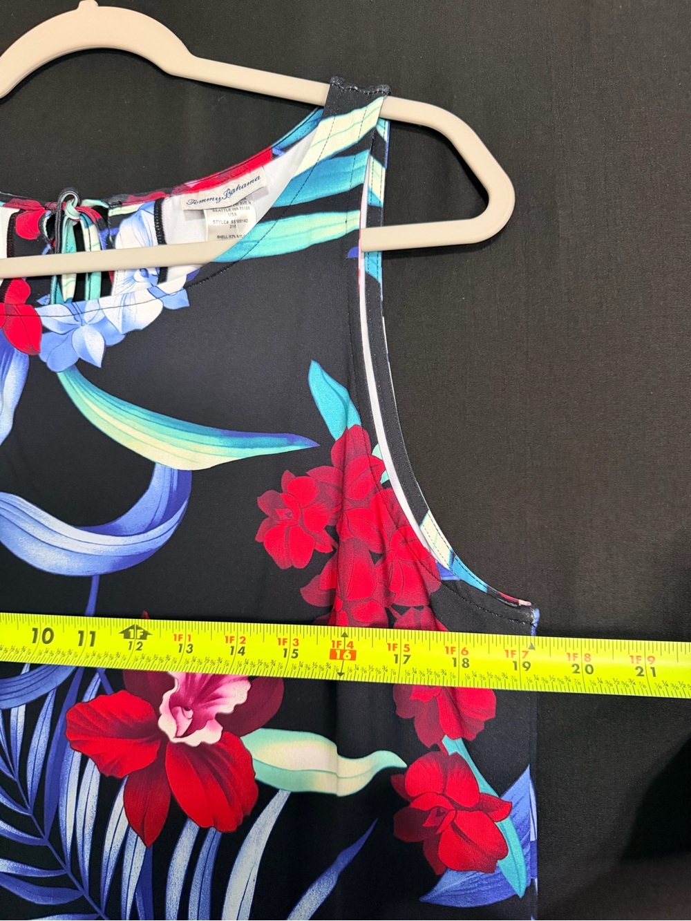 Tommy Bahama Dress XL midnight Orchid High Neck Dark Floral NWT Tropical Cruise - Picture 7 of 8